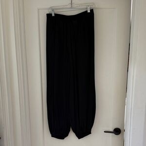 Nation LTD Black Satin Elastic Waist Pants